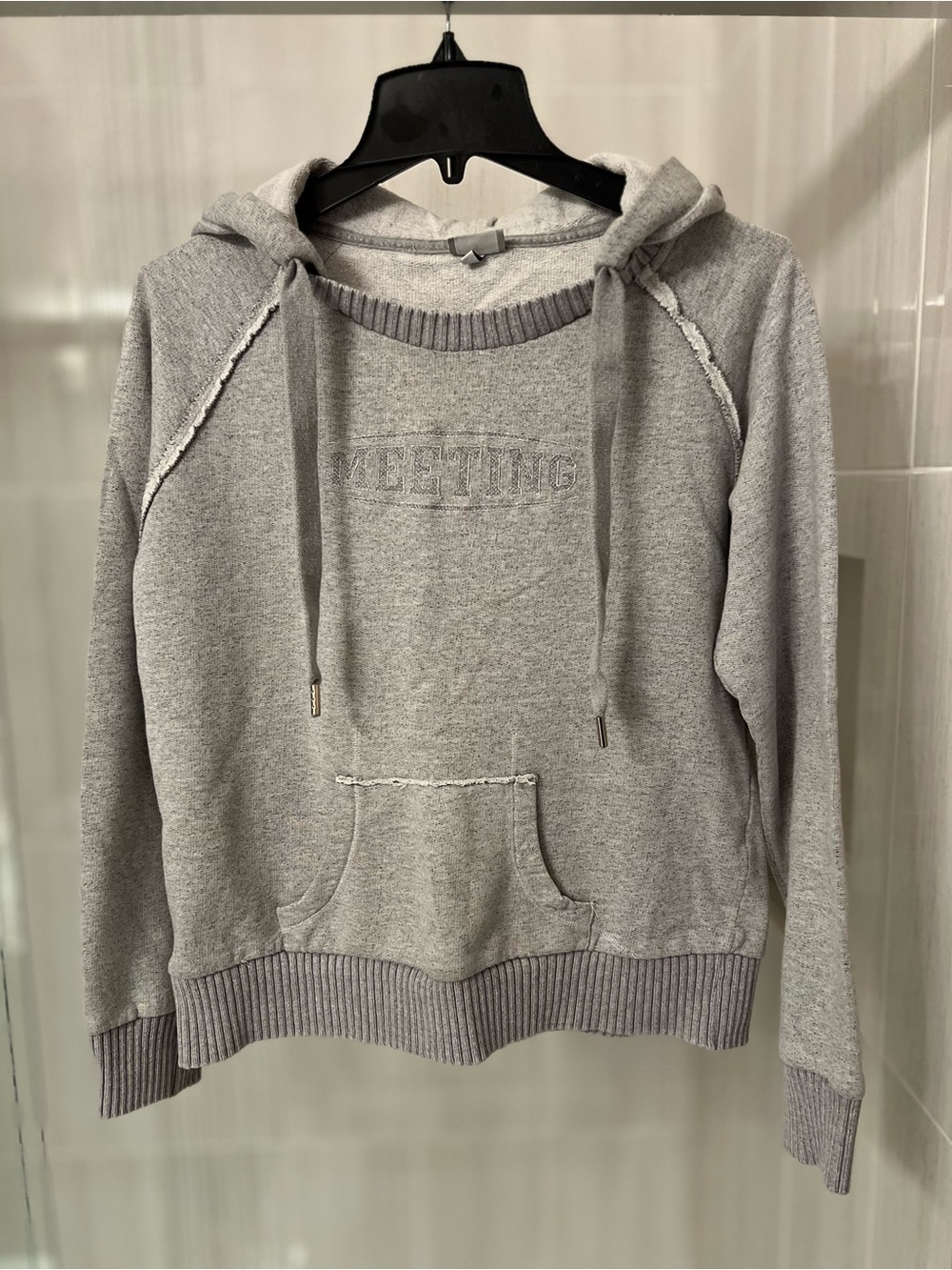Meeting Active People Heather Gray Pullover Hoodie Sweatshirt
